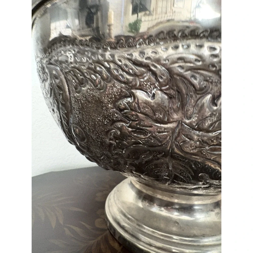 Vintage Extra Large Silver Plate Champagne Cooler Chiller Wine Ice Bucket